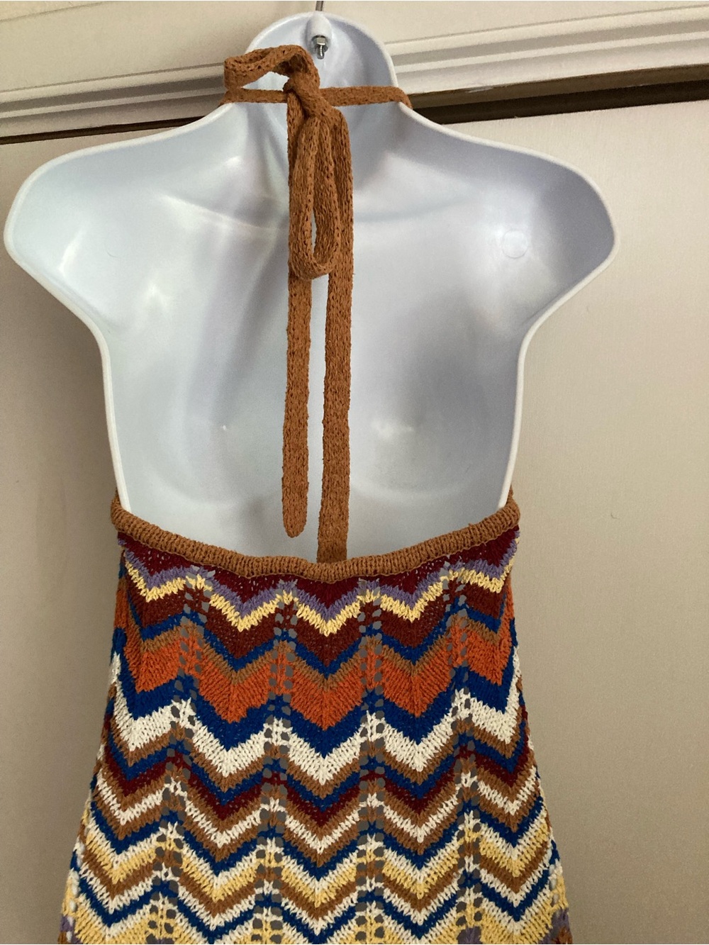Anthropologie Faithfull Elisa Knit Zigzag Stripe Open Knit Maxi Dress, NWT Sz 6 - Picture 12 of 16